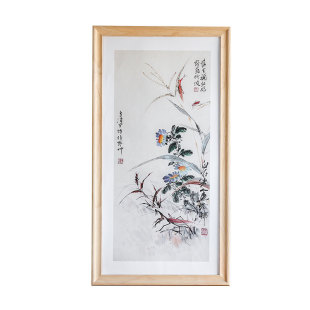 实木中式画框装裱字画书法国画裱画长方形外框架原木相框挂墙空框