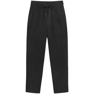 热风男装25春新款宽松肌理卫裤黑色百搭直筒休闲宽松长裤子