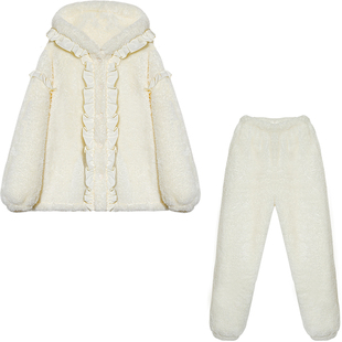 Bananagirl睡衣女款新款珊瑚绒加厚公主风家居服可外穿冬保暖套装