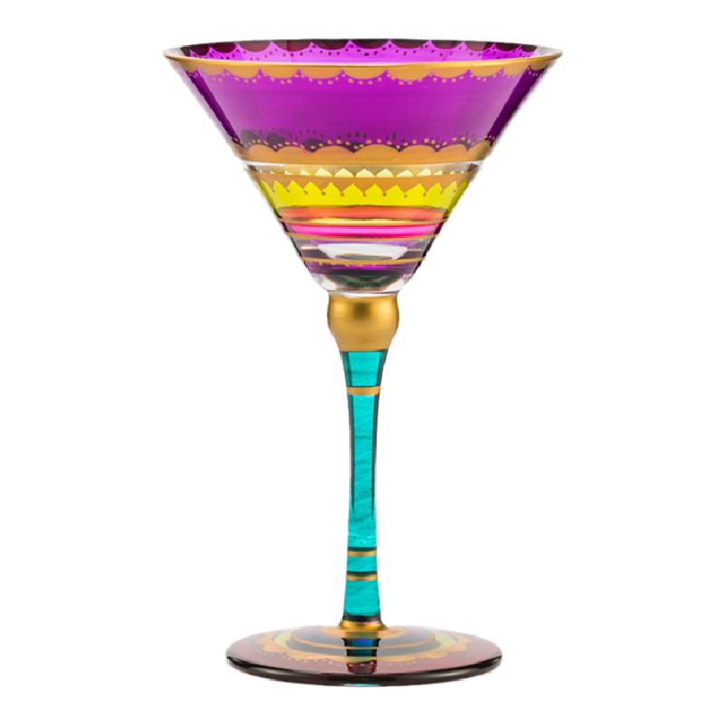 贝璃手绘红酒杯高脚杯家用玻璃酒鸡尾酒杯
