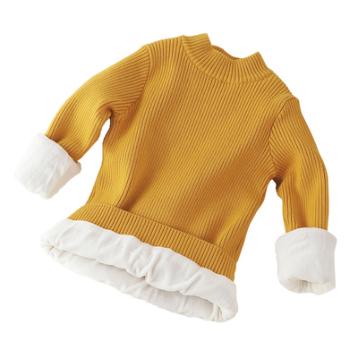 加绒加厚半高领秋冬纯棉儿童毛衣
