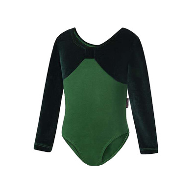 儿童舞蹈服长袖丝绒拼棉