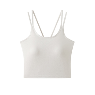 黑色吊带女2025新款内搭夏季带胸垫美背文胸一体背心纯棉打底上衣