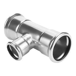 304不锈钢单卡压管件异径三通接头德标变径三通饮用水管配件316L