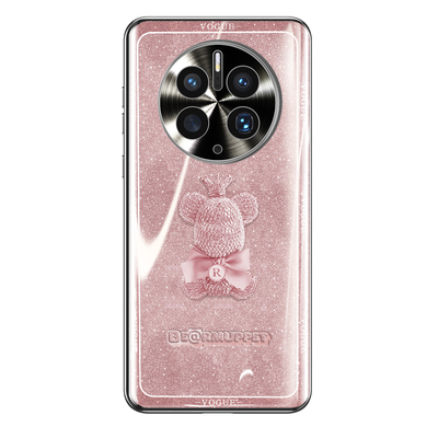 适用华为mate50曲面屏全包闪粉熊