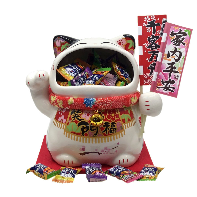 金石工坊招财猫糖果罐装饰摆件
