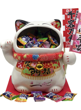 金石工坊招财猫糖果罐装饰摆件