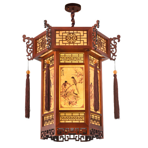 中式仿古风实木宫灯寺庙祠堂长廊复古建筑六角灯笼中国风宫廷吊灯