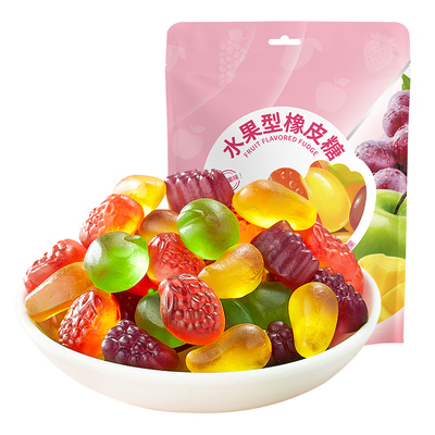 比比赞水果型橡皮糖果香浓郁