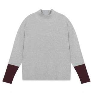 studio CLIP 打底衫女2025冬季新款圆领修身内搭长袖薄毛衣580206