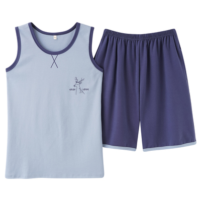 短裤坎袖夏天女加肥家居服套装