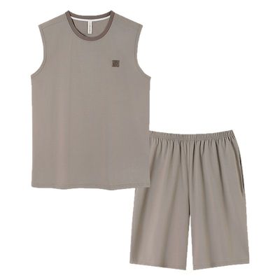 浪莎男士睡衣纯棉简约家居服套装