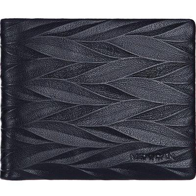 稻草人羊皮男士商务长款钱包