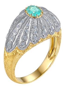 帕拉伊巴碧玺18K金戒指Vintage