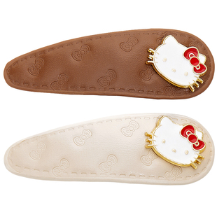 兰诺hellokitty正版授权儿童发夹女2026新款皮质印花侧边夹一字夹