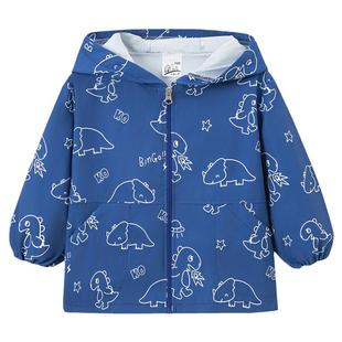 儿童防水罩衣长袖男孩羽绒服防脏罩衫女宝宝幼儿园洋气吃饭衣兜冬