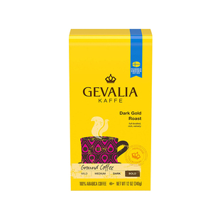 Gevalia-耶瓦利亚 Dark Gold Roast 炭烤黄金 浓郁纯黑咖啡粉340g