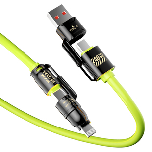 WEKOME四合一240w超级快充数据线适用苹果iPhone15华为小米安卓手机多功能充电线车载2二合一PD二拖二双typec