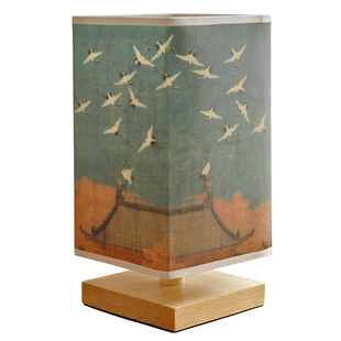 新中式复古夜灯 卧室简约床头创意 实木温馨书法古风中国风小台灯