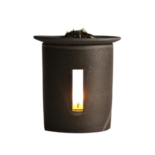 日本saliu手工陶瓷精油香薰炉烛台 烤茶香炉茶道摆件 粉引和铁釉