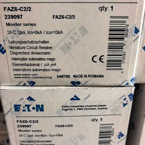 全新EATON伊顿FAZ6-C2/2漏电断路器，Moelle