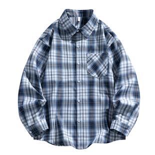 班尼路SK格子设计感衬衫男款春季长袖百搭衬衣美式复古休闲外套YS