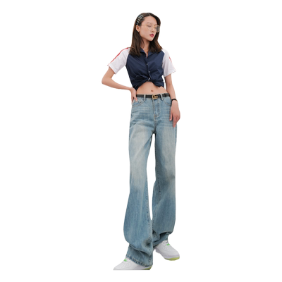 直筒裤长裤高腰175高个子加长