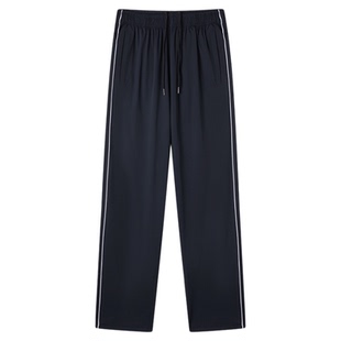 校服裤子一道杠夏季薄款冰丝速干藏蓝色初中高中小学生儿童直筒裤