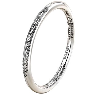 2025新款心经银手镯女9999纯银手镯妈妈款复古闭口实心送老婆礼物