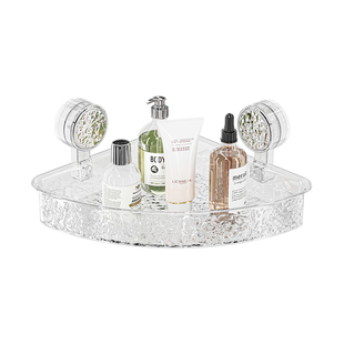 吸盘浴室三角置物架免打孔洗漱台马桶上方卫生间壁挂墙角收纳架子