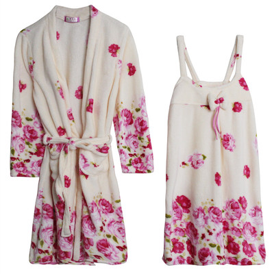 秋冬季珊瑚绒长袖春秋性感家居服