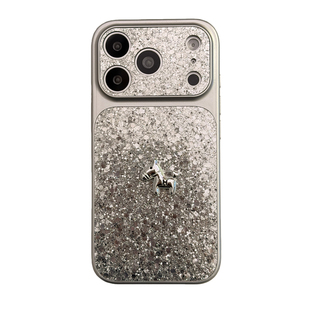 ins银色闪粉亮片立体小马适用iphone17promax手机壳苹果16新款15高级感14pro女款超火15pro大视窗防摔保护套