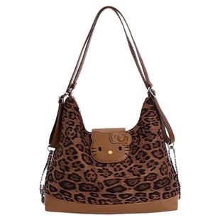 休闲大容量豹纹包包女2025新款一包多用双肩后背包通勤单肩托特包