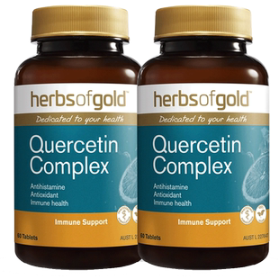【自营】HerbsofGold槲皮素高含量畅快呼吸护肺进口和丽康 60粒*2