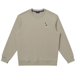 【春夏甄选】Hazzys哈吉斯春季男装时尚潮流圆领长袖卫衣T恤上装