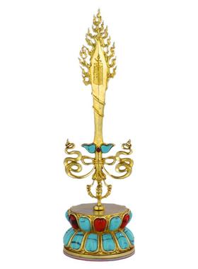 文殊剑摆件家居装饰铜制镶嵌宝石