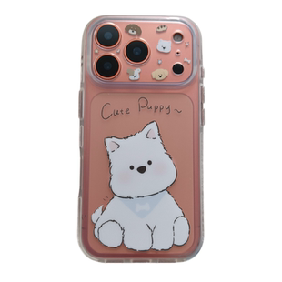 可爱卡通西高地摇摇乐支架适用苹果17PRO手机壳iPhone16ProMax新款15pro女款小众13硅胶14防摔透明全包保护套