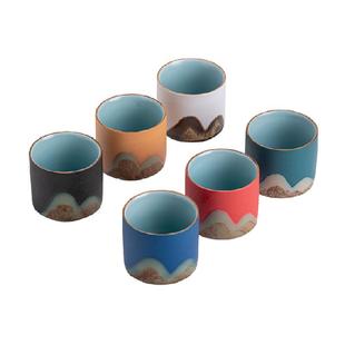 苏氏陶瓷(SUSHI CERAMICS)手绘釉画彩千里江山六色杯