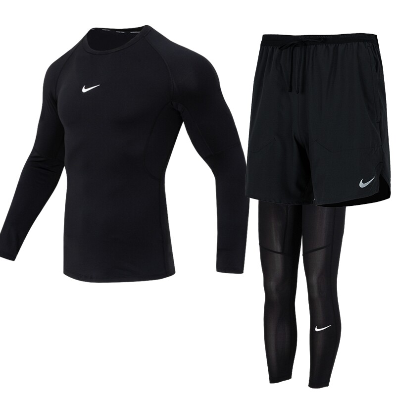 Nike耐克男子训练套装26夏新款运动服健身短裤短袖紧身衣跑步长裤