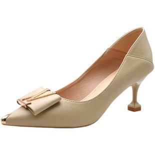 高跟鞋女2026年春夏季新款黑色职场软皮工作鞋不累脚尖头细跟单鞋