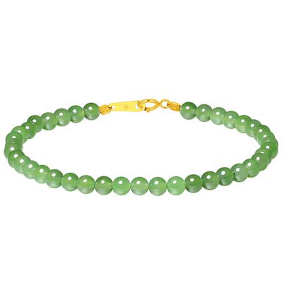 潮宏基倾玉18K金和田玉手链碧玉