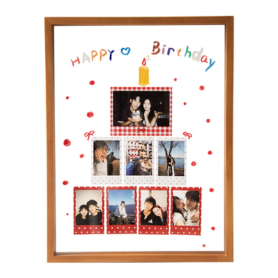 时几初原创波点蛋糕生日相框