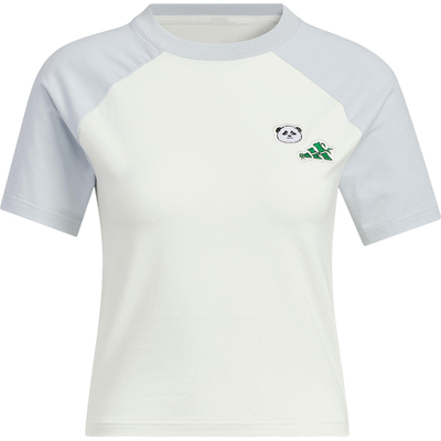 Adidas/阿迪达斯正品2025夏季女士拼接印花休闲短袖KC0974