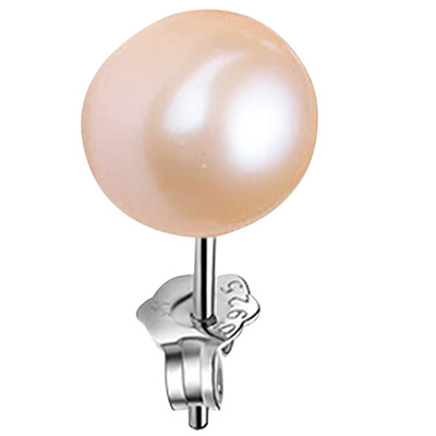 s925纯银淡水睡觉不用摘珍珠耳钉