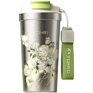 tomic特美刻梵高纯钛咖啡杯高颜值美式拿铁钛杯送生日礼物保温杯