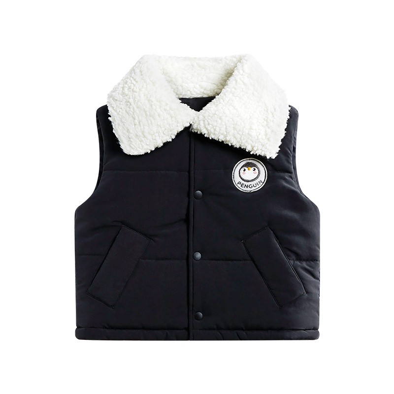 圆圆猫中小童秋冬加厚保暖马甲