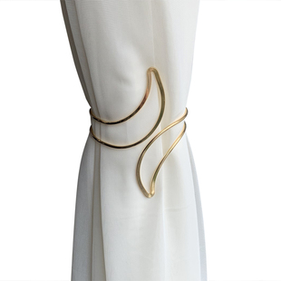 现代简约窗帘绑带合金属窗帘收纳夹子束缚绳子卧室软装饰窗帘扣