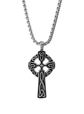 Cortis马丁同款十字架吊坠项链复古嘻哈北欧维京钛钢毛衣链挂饰男