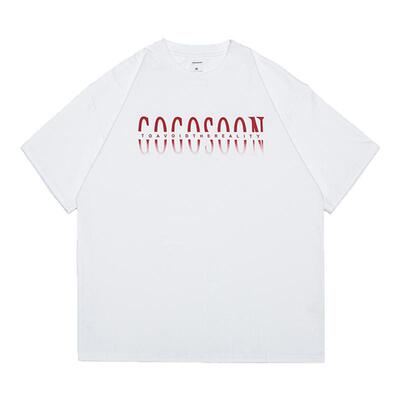 GOGOSOON夏季新款男生短袖T恤300g圆领全棉渐变字母印花潮流上衣Q