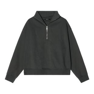 【抓绒】Unvesno(UN)静奢高智抗静电5A抗菌短廓显高立领套头卫衣